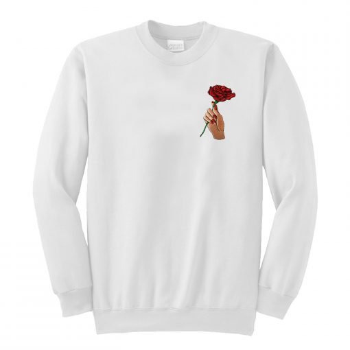 A rose flower in hand Sweatshirt KM