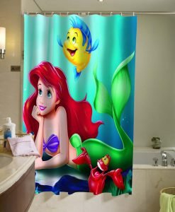 Ariel Flounder the little mermaid Shower Curtain KM