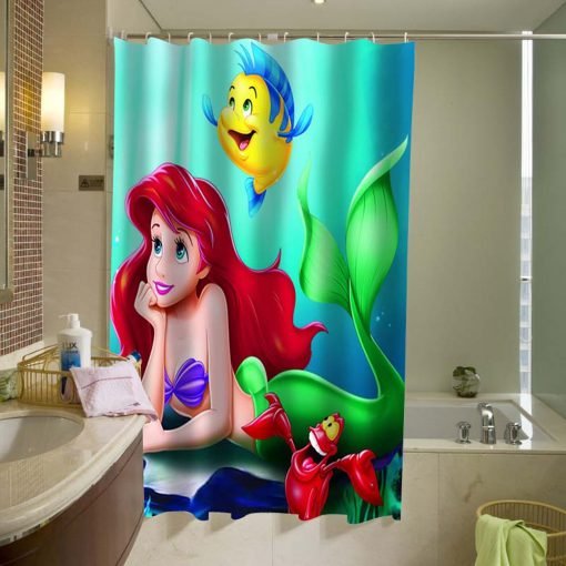 Ariel Flounder the little mermaid Shower Curtain KM