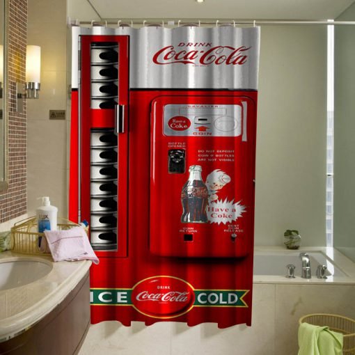 Coke Vending Machine Coca Cola Shower Curtain KM - Kendrablanca