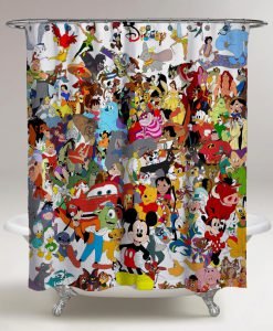 Disney All Character Mash Up Custom Design Shower Curtain KM