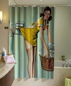 Pin Up Girl Dryer Sexy Shower Curtain KM