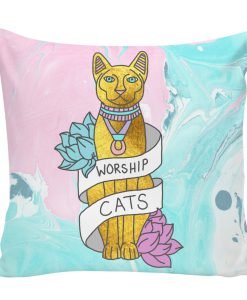 Worship Cat Pillow KM