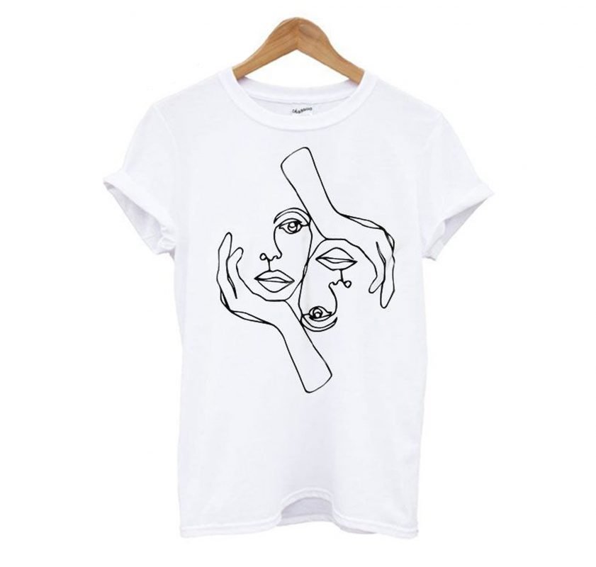 One Line Drawing T Shirt KM