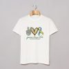 Peace love t21 down syndrome awareness T Shirt KM