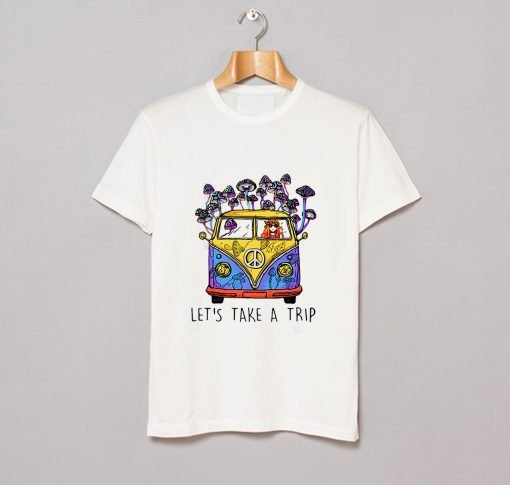 Hippie Girl Let's Take A Trip Mushroom T Shirt KM