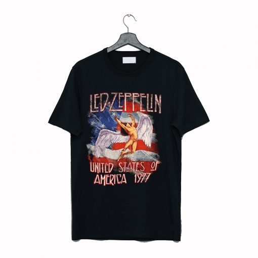 Led Zeppelin Men's America 1977 T-Shirt KM