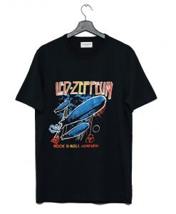 Led Zeppelin Rock n Roll Forever Vintage 80s Airship T Shirt KM