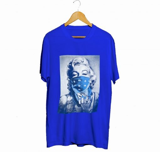 Marilyn Monroe Blue Bandana T Shirt KM