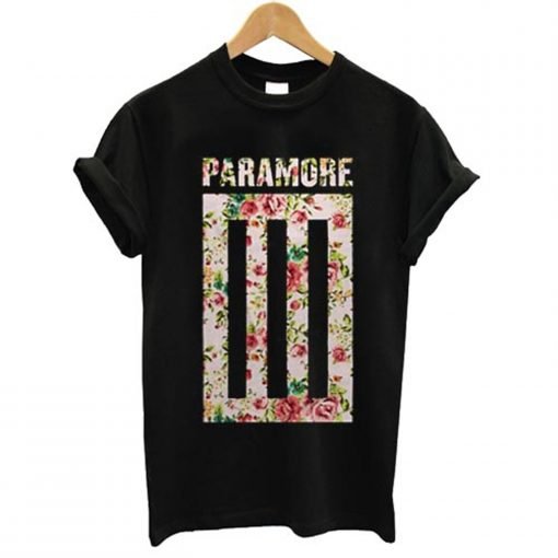 Paramore Logo Bars Floral T Shirt KM