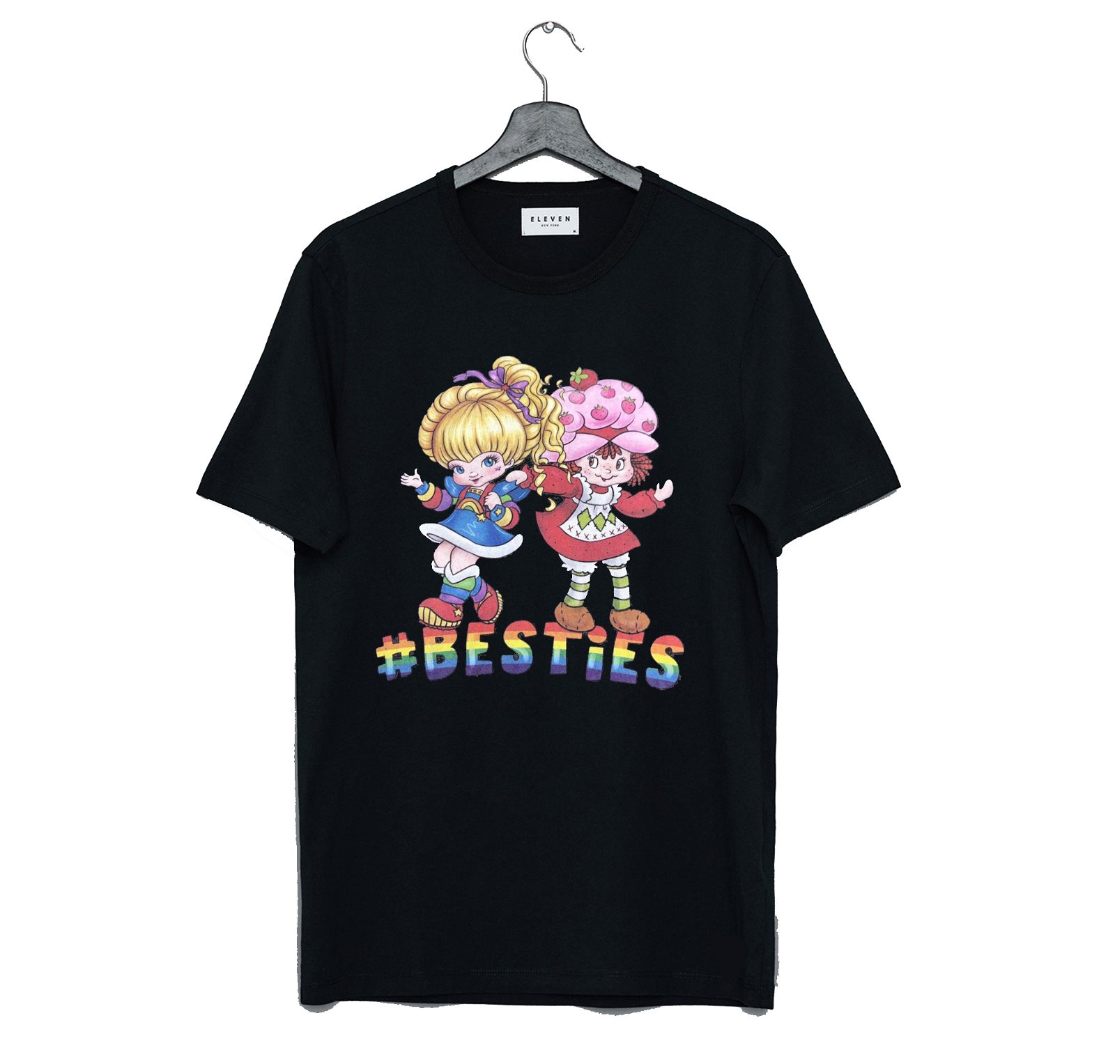 NEW Besties Rainbow Brite Women Black Tshirt Size S-XL 