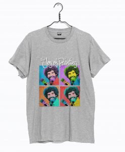 Bob Ross Joy of Painting Colorful Faces Official T-Shirt KM