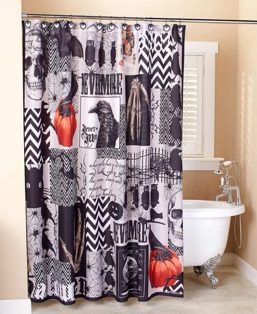 Nevermore Halloween Bath Collection Shower Curtain KM