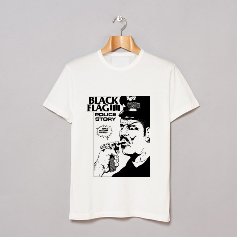 Black Flag Police Story T Shirt KM - Kendrablanca