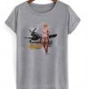 WWII Corsair F4U Flying Angels Blonde Pinup Girl T-Shirt KM