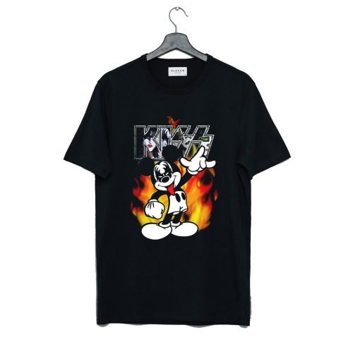 Kiss Mickey Mouse Band Black T-Shirt KM