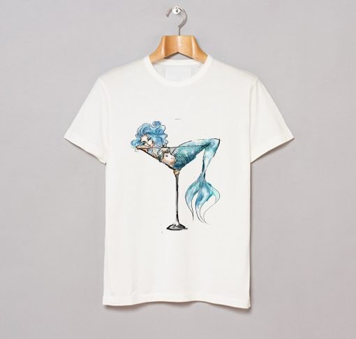 Mermaid And Cocktail Glass T Shirt KM