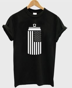American Flag Beer Can Drinking T-Shirt KM