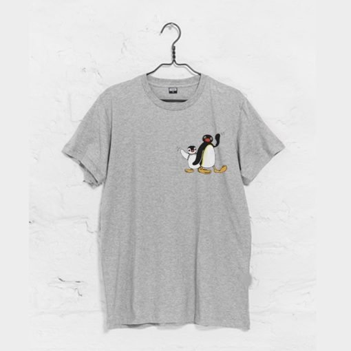 Angry Pingu waving penguin Cute T Shirt KM