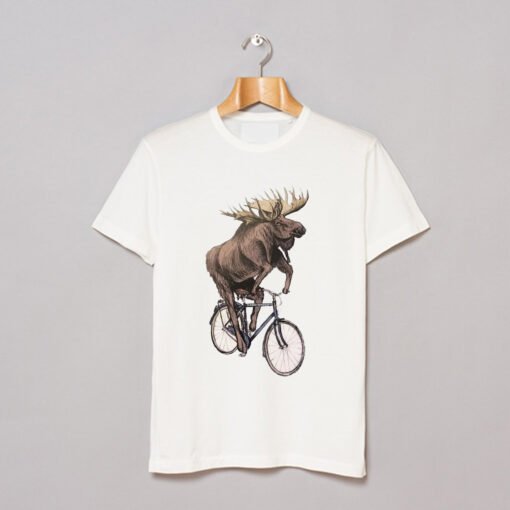 Moose on a bicycle T Shirt KM